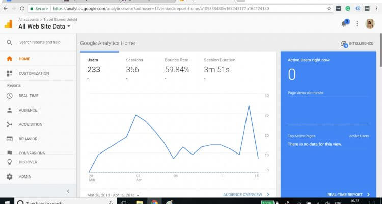 All Website Data View from Google Analytics