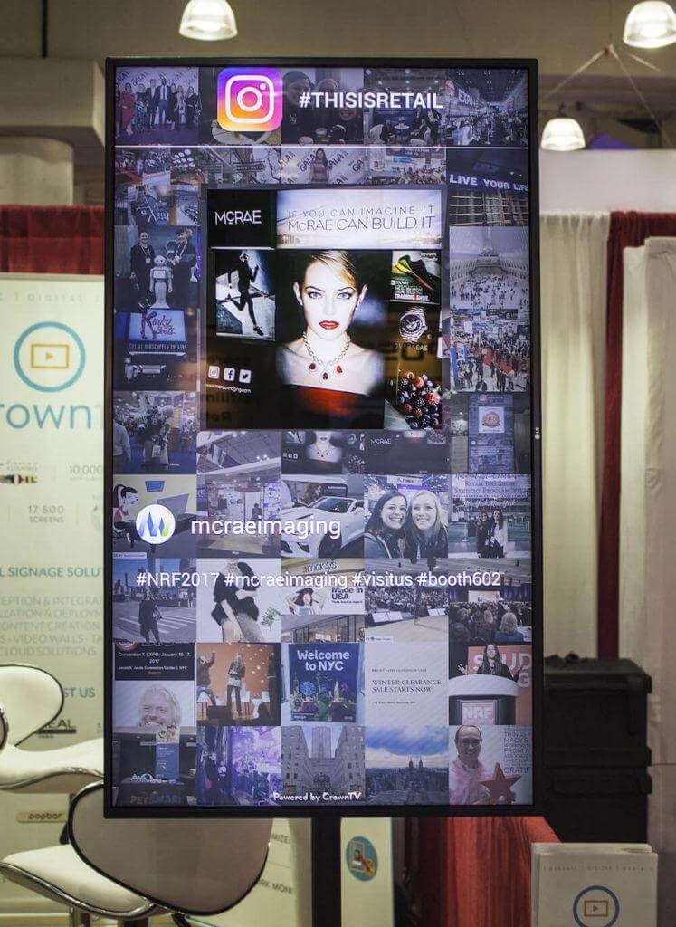 Social media wall showing #thisisretail content from Instagram