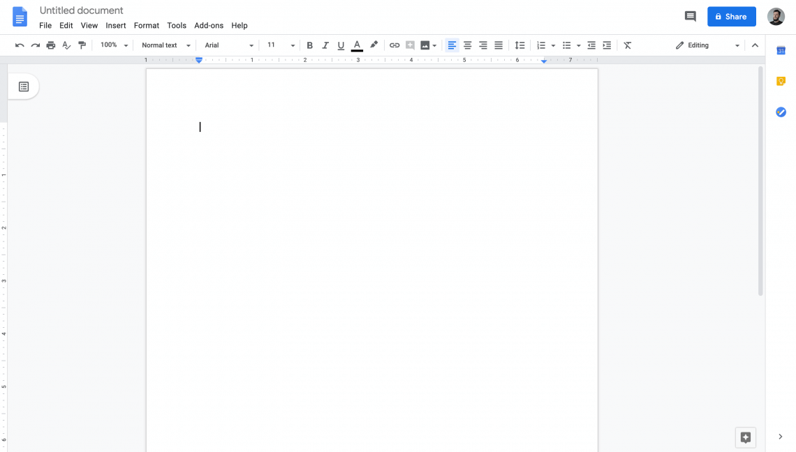 A screenshot from Google Docs, a text editing tools that can be used as a PR tool