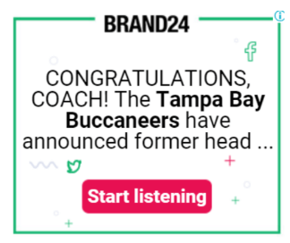 Brand24 remarketing ad: Congratulations Coach! The Tampa Bay Buccaneers have announced former head..."